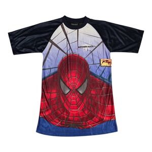 NEW Vintage Spiderman Jersey Shirt‎ Official Movie Promo Size Small 2004